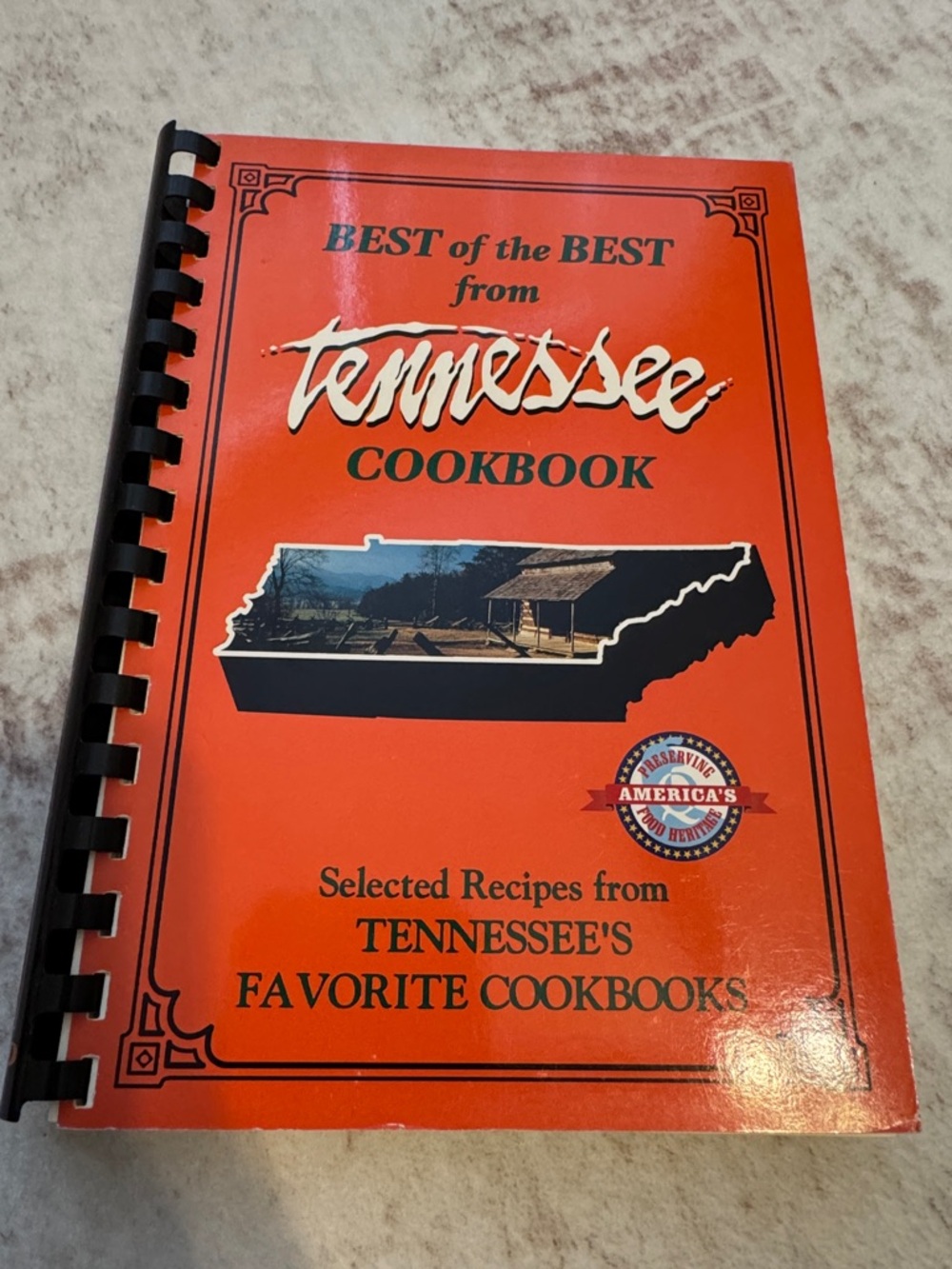 Tennessee Cookbook - Bright Orange Spiral-Bound Recipe Book